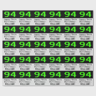 94:e födelsedagen - Nerdy/Geeky Stil "94" och Namn Presentpapper