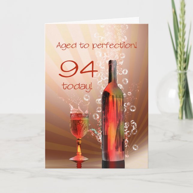 94:e födelsedagskortet för vin kort (Framsida)