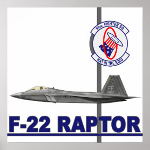 94:e fyrkantsblanketten F-22 Raptorutskrift Poster