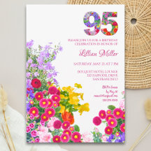 95 år Elegant trädgårdsblomma – 95-årsdag