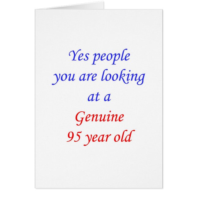 95 årig äkta 95 hälsningskort (Framsidan)
