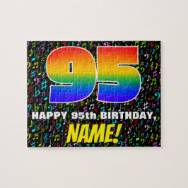 95-årsdag — Roliga, färgglada musik symboler & “95 Pussel