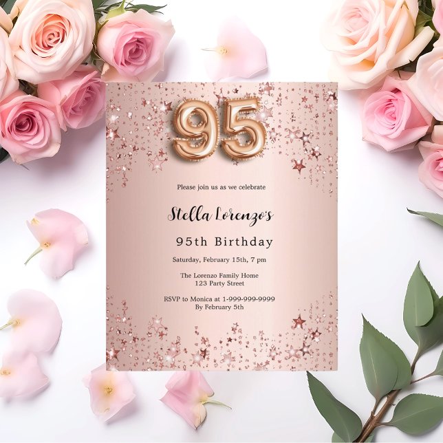 95-årsdagen för inbjudan till ro guld rosa-stjärno (Skapare uppladdad)