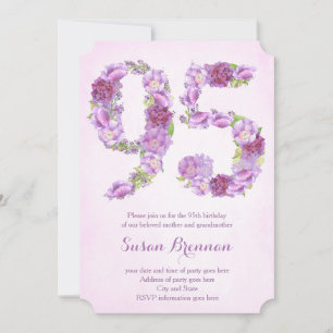 95-årsinbjudningar till dam, Mauve inbjudan
