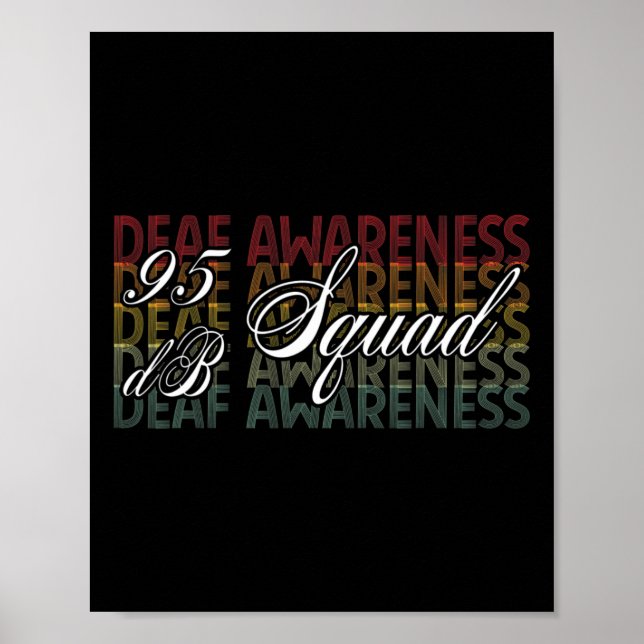 95 Db Squad Hand Sign Language Hearing Loss Awaren Poster (Framsidan)