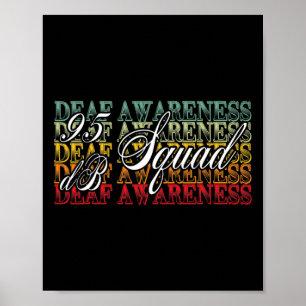 95 Db Squad Hand Sign Language Hearing Loss Awaren Poster