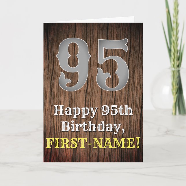 95:e födelsedag: Land Western Inspired Titta, Namn Kort (Framsida)