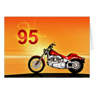 95:e födelsedag Motorcykelns start Hälsningskort