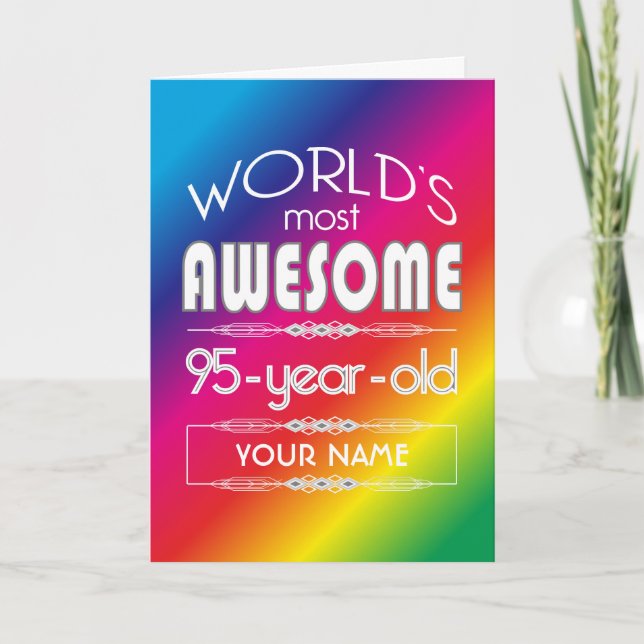 95:e födelsedag världens bästa Fabulous Rainbow Kort (Framsida)