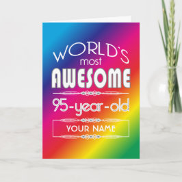 95:e födelsedag världens bästa Fabulous Rainbow Kort