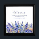 95:e födelsedagen 7:e födelsemånaden blomma minnesask<br><div class="desc">Elegant: Blå larkspurblommor med sommarfärg skapar en vacker blommigt gräns vid grund i den här presentlådan från juli Birth Flower. Larkspur eller delphinium-blommor är Julblomman. Ett trendig typsnitt kombinerar ge och är en modern estetisk. Hela texten kan redigeras.</div>