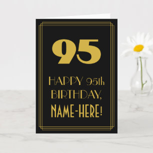95:e födelsedagen - Art Deco Inspired Titta "95" o Kort