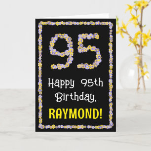 95:e födelsedagen: Blommigt Flowers Number, eget n Kort