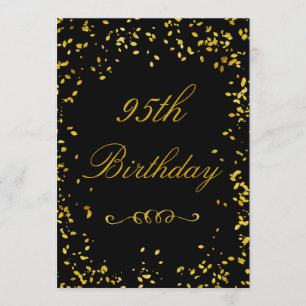 95:e födelsedagen Glamous Guld Confetti Inbjudningar