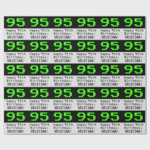 95:e födelsedagen - Nerdy/Geeky Stil "95" och Namn Presentpapper