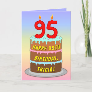 95:e födelsedagen - Roligt Cake & Candles, med ege Kort