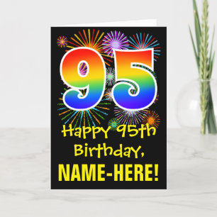 95:e födelsedagen: Roligt Fireworks Mönster + Rain Kort