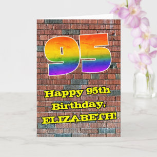 95:e födelsedagen: Roligt Graffiti-Inspired Rainbo Kort