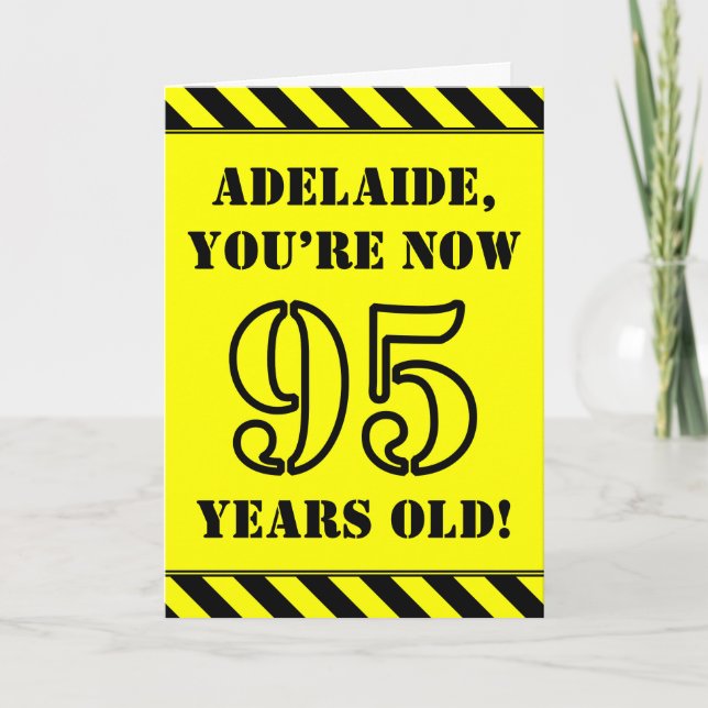 95:e födelsedagen: Roligt Stencil Stil Text, eget  Kort (Framsida)