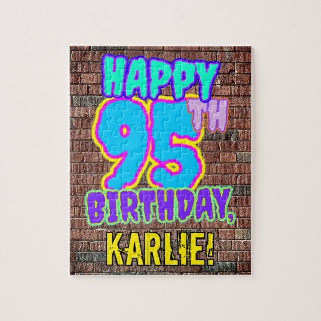 95:e födelsedagen ~ Roligt, Urban Graffiti Inspire Pussel (Vertikal)