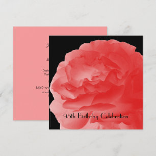95:e Födelsedagsfesten Coral Rosa ros, Namn, Blomm Inbjudningar