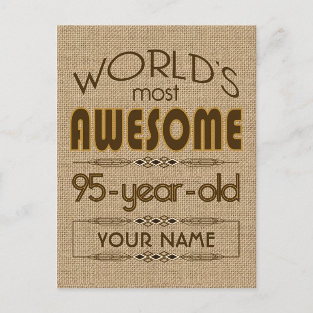 95:e födelsedagshälsfirandet World Best Fabulous Inbjudan Vykort (Framsida)