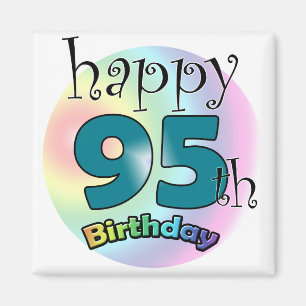 95:e lycklig-födelsedagen (blauw) magnet