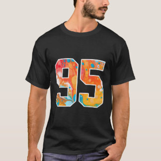95 Färgstarka sportteamnummer fram och tillbaka T Shirt