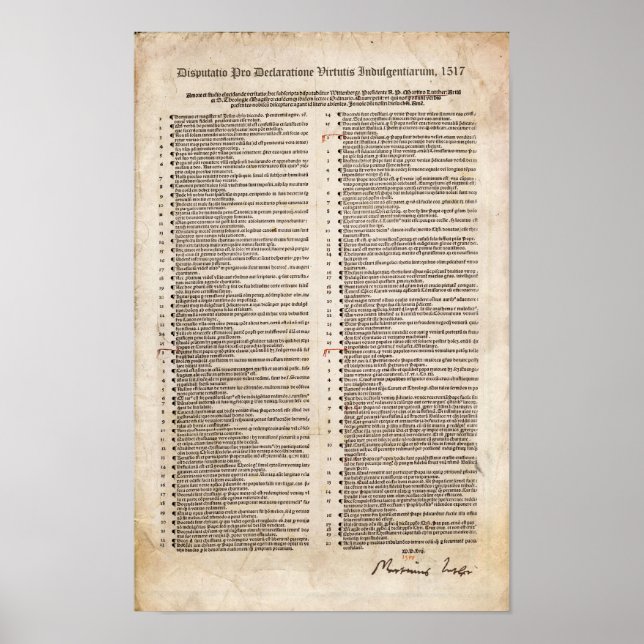 95 Martin Luthers Theses: Protestant Reformation Poster (Framsidan)