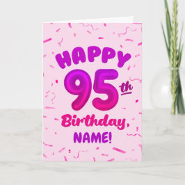 95th Balloon Number Custom Name Birthday Card Kort