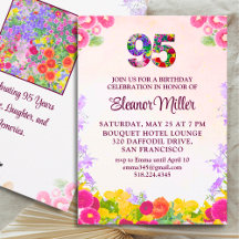 95th Birthday Party - Blush Bloom Floral 95