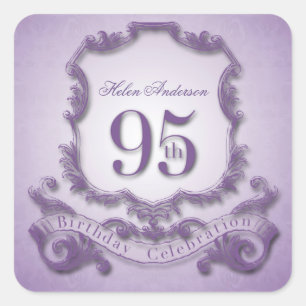 95th Klistermärkear för födelsedagfirandeperson Fyrkantigt Klistermärke