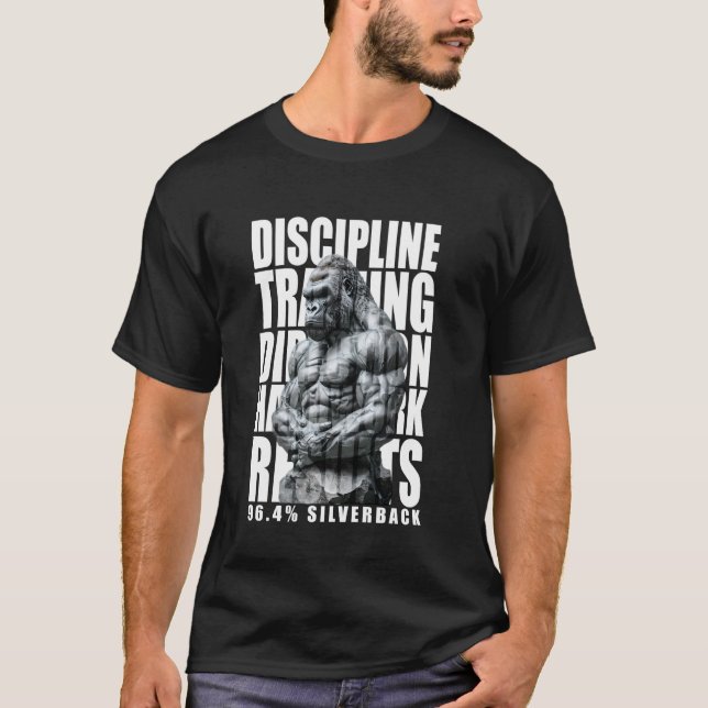 96.4 Silverback Gorilla, gymkläder, kroppsbyggande T Shirt (Framsida)