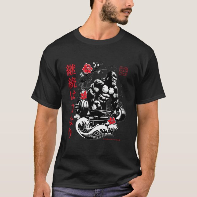 96.4 Silverback Gymkläder, Kroppsbyggande, Stark T Shirt (Framsida)