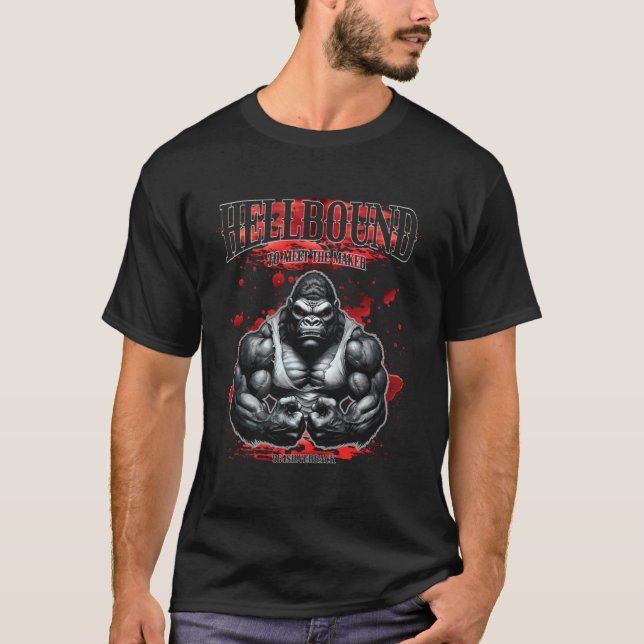 96.4 Silverback Gymkläder, Kroppsbyggande, Stark T Shirt (Framsida)