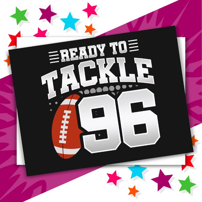 96-årig fotbollsfest för tackle 96-årsdag vykort (Skapare uppladdad)