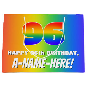 96-årsdag: Färgrik, Rolig Regnbågsmönster # 96