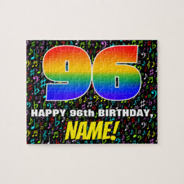 96-årsdag — Roliga, färgglada musik symboler & “96 Pussel