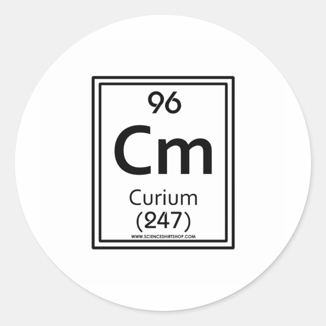 96 Curium Runt Klistermärke (Framsida)