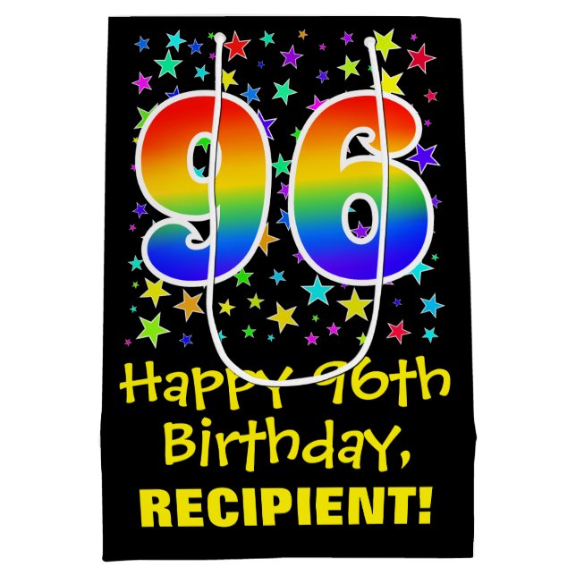 96:e födelsedag: Färga stjärnor Mönster och regnbå (Baksidan)