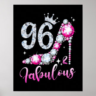 96:e födelsedag med hög hälsenorm Krona Diamond Poster