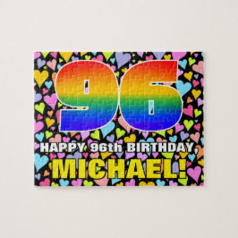 96:e födelsedag - Roligt, hjärtklappning + "96" Pussel