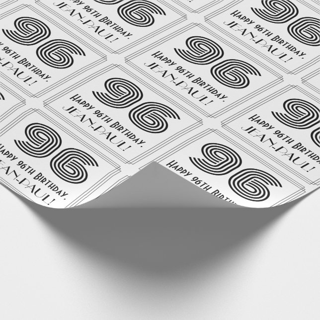 96:e födelsedagen: Art Deco Inspired Stil "96" + N Presentpapper (Hörn)