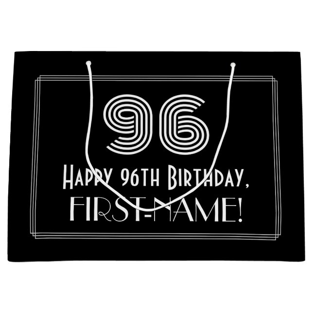 96:e födelsedagen - Art Deco Inspired Titta "96" o (Framsidan)