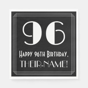 96:e födelsedagen ~ Art Deco Inspired Titta "96",  Pappersservett