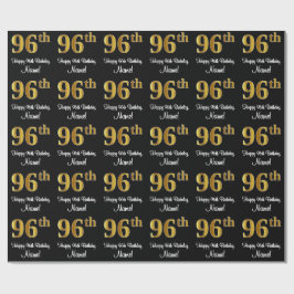 96:e födelsedagen: Elegant Luxurious Faux Guld Tit Presentpapper