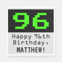 96:e födelsedagen - Nerdy/Geeky Stil "96" och Namn