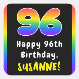 96:e födelsedagen: Rainbow Spectrum nr 96, Anpassa Fyrkantigt Klistermärke