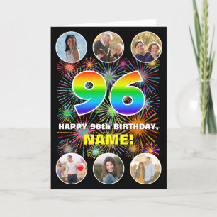 96:e födelsedagen: Roligtens regnbågsnr, eget namn Kort