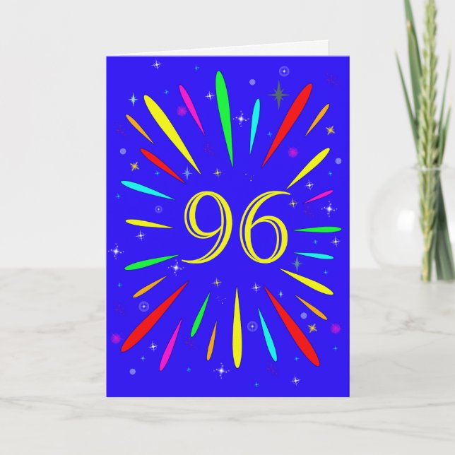 96:e födelsedagsexplosionskort kort (Framsida)